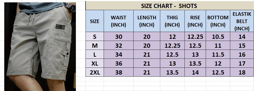 Lymio Men Shorts || Men Shorts Cotton || Men Shorts Casual (Short-11-Lightgrey-M)