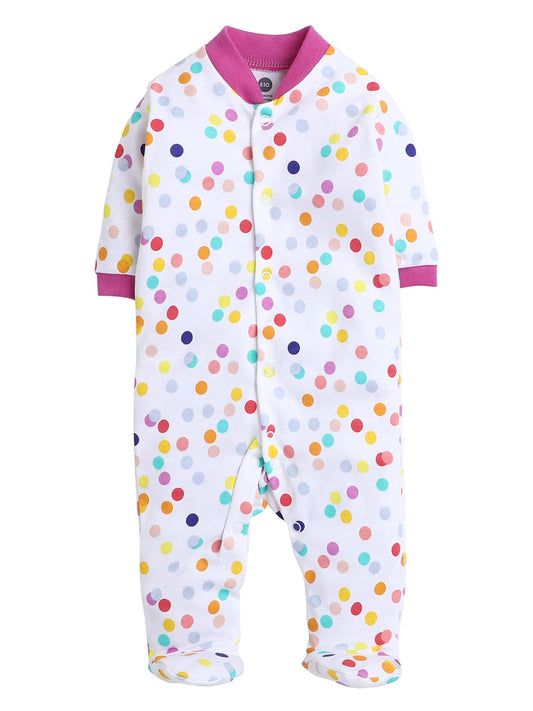 EIO 100% Cotton Rompers/Sleep Suits/Jumpsuit/Night Suits for Baby Boys & Girls, Infants, New Born Combo Pack Purple