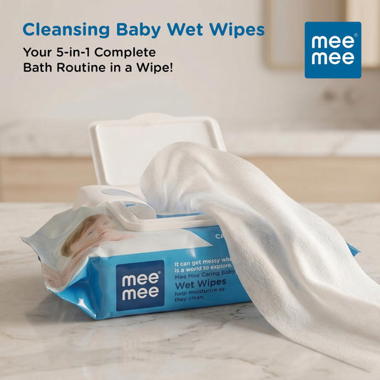 Mee Mee Wet Wipes for Baby Skin with Aloe Vera | 72 Wipes x Pack of 3-216 Wipes | Paraben Free, Fragrance Free, pH Balanced, Dermatologically Safe, Baby Wipes Combo | Pack Lid