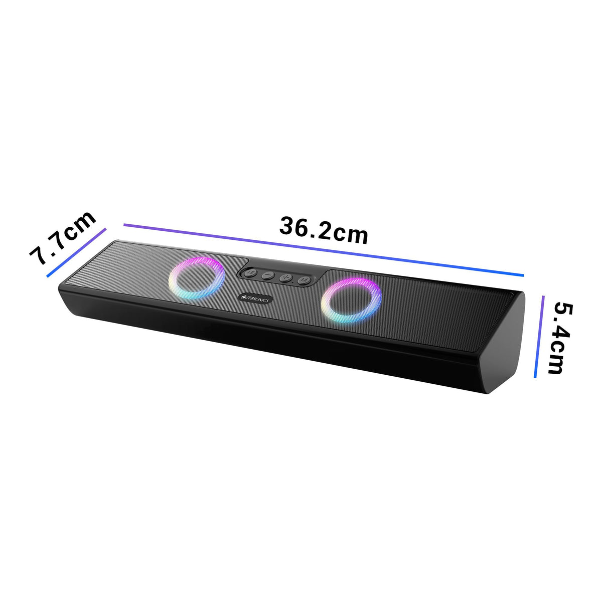 ZEBRONICS Astra 35, Portable Bluetooth Speaker, 16 Watts, Upto 8h Backup, Dual Drivers + Dual Passive Radiators, Call Function, Bluetooth v5.3 | USB | mSD| AUX, TWS, RGB LED