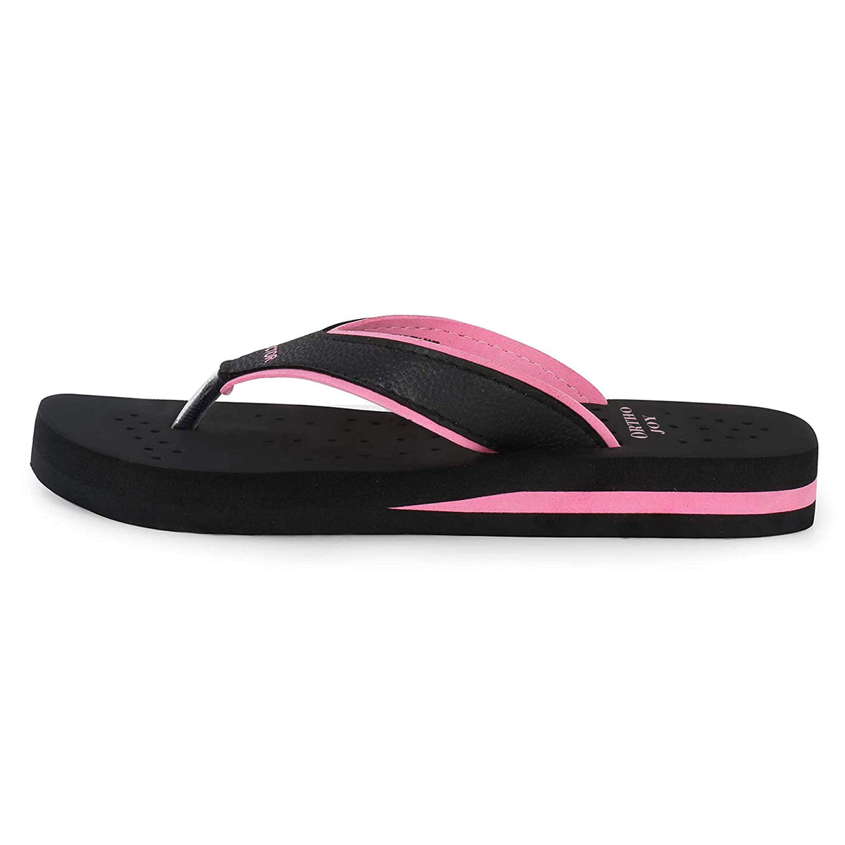 DOCTOR EXTRA SOFT Care Diabetic Orthopedic Pregnancy Flat Super Comfort Dr Flipflops and House Slippers For Women's and Girl's D-18-Black Pink-5 UK