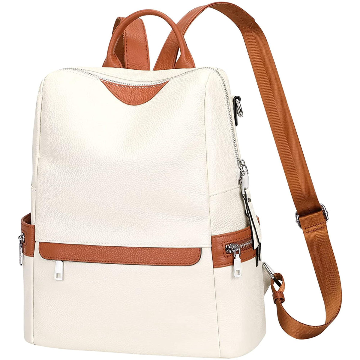 ProArch Leather Backpack for Women Elegant Backpack Purse Ladies Leather Shoulder Fitting Diwali Bhaidooj Gift for Sister, Mother Bhabhi (White