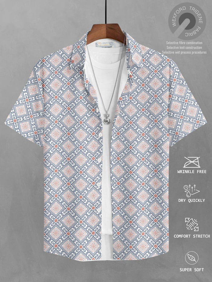BULLMER Cotton Trendy Regular Fit Printed Causal Shirt for Men