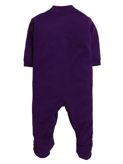 EIO 100% Cotton Rompers/Sleep Suits/Jumpsuit/Night Suits for Baby Boys & Girls, Infants, New Born Combo Pack Purple