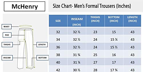 Mc Henry McHenry Men's Solid Formal Regular Fit Polyviscose Darkbrown Trousers(Brown4003-32_Color:Brown_Size:32)