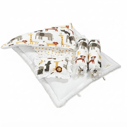 NWF Premium Cotton Baby Bedding Set, Unisex Animal Print, 26×40 Inches