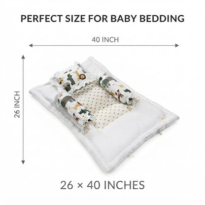 NWF Premium Cotton Baby Bedding Set, Unisex Animal Print, 26×40 Inches