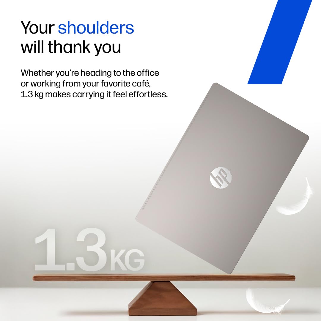 HP OmniBook 5 OLED ● Intel Core Ultra 5 322 ● 45 TOPS● (16GB LPDDR5x,512GB SSD) ●2K 14''/35.6cm ● Win11 ● Office24 ● Sahara Silver●1.3kg ●hh0099TU ●mini GaN Charger● Upto 29hrs battery life ●AI Laptop