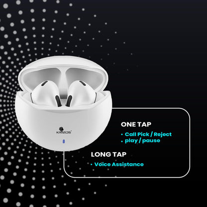 Kratos TW02 Ear Buds Wireless with 60H Playtime, Noise Isolation & Clear Calls, Bluetooth Earbuds with Voice Assistant, Ear Buds with Bluetooth V 5.3 & with Type C Fast Charging, IPX5 TWS Earphones