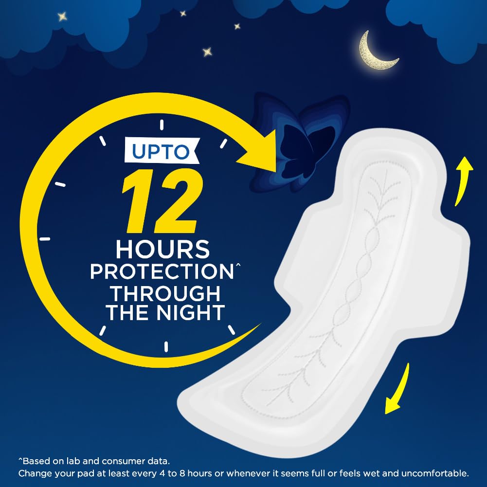 Stayfree Secure Nights XXL | 40 Pads| Cottony Soft Sanitary Pads for Women | Upto 100% leakage protection | Buy XXL at XL price | Absorbs 2x Faster with Wider Back |