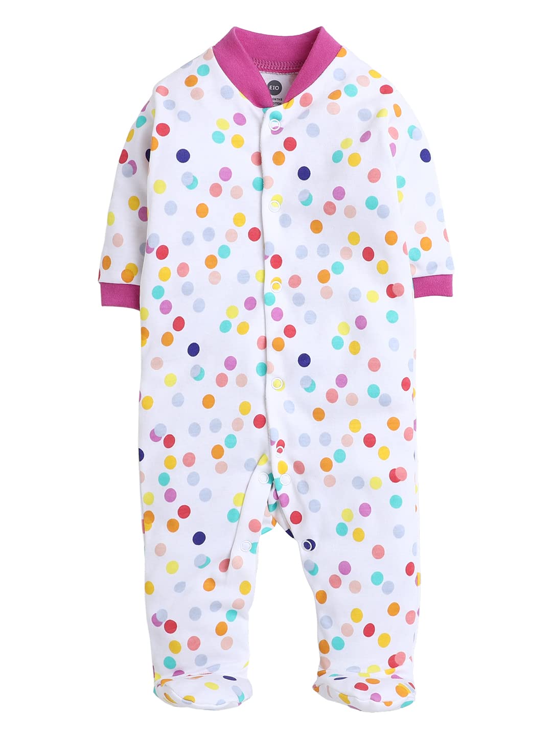 EIO 100% Cotton Rompers/Sleep Suits/Jumpsuit/Night Suits for Baby Boys & Girls, Infants, New Born Combo Pack Purple