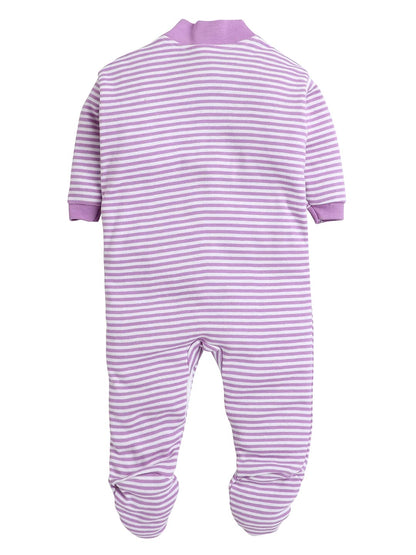 EIO 100% Cotton Rompers/Sleep Suits/Jumpsuit/Night Suits for Baby Boys & Girls, Infants, New Born Combo Pack Purple