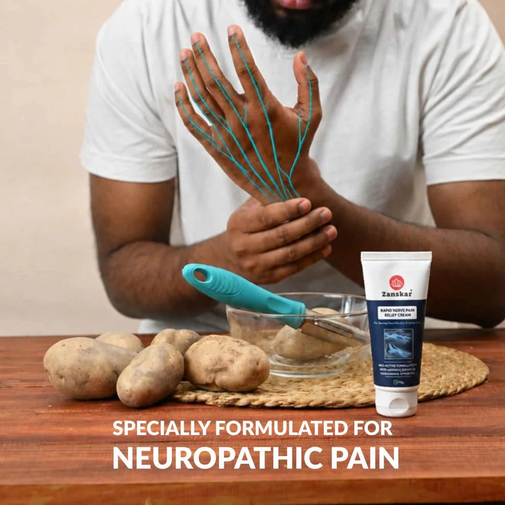 Zanskar Rapid Nerve Pain Relief Cream | Fast-Absorbing Formula for Tingling, Burning & Numbness Sensations | Soothing Support for Nerve Discomfort in Feet, Legs, Hands & Back | 50g (Pack of 1)