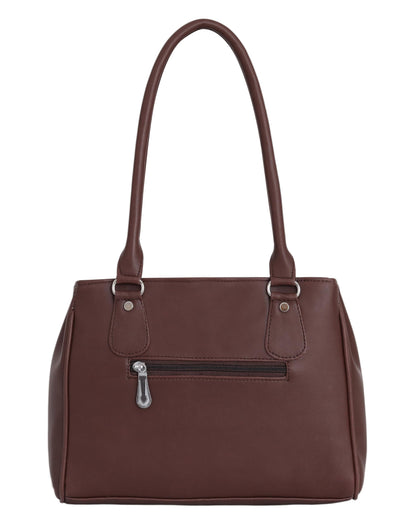 BLUE WORLD PU Women Handbag (Brown)