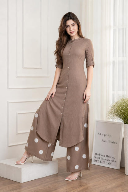 Celary Women's Kurtas & Kurtis|Striped Straight Kurti with Printed Palazzo Pants|Ethnic Kurti Set for Woman|Casual Suit Set for Women with Size S to 3XL|Stylish Dress for Woman
