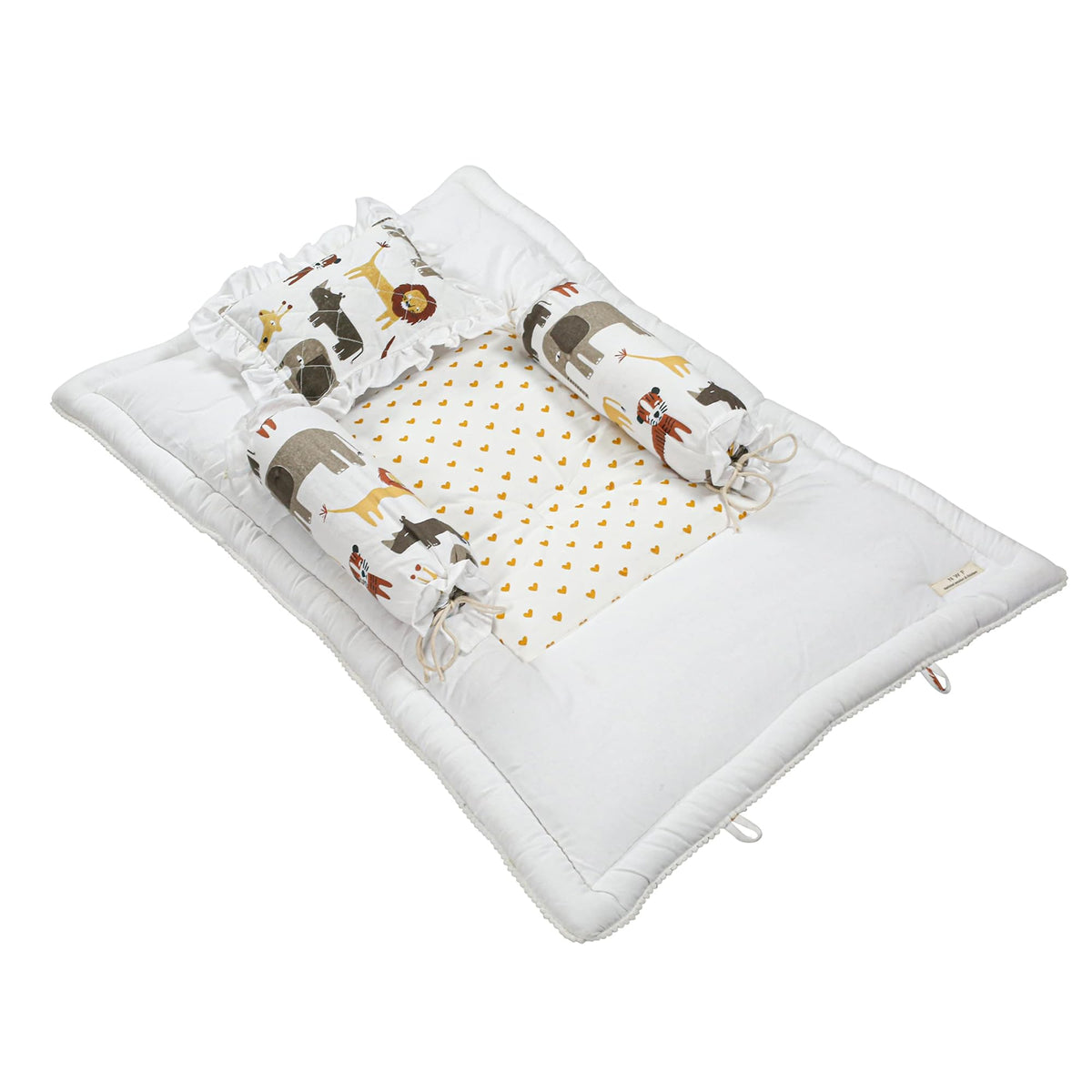 NWF Premium Cotton Baby Bedding Set, Unisex Animal Print, 26×40 Inches
