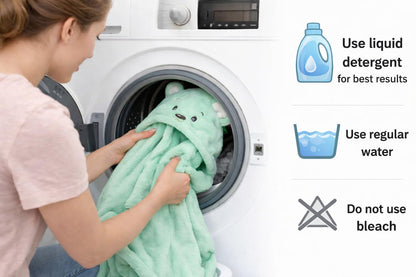 BRANDONN New Born Baby Blanket Pack of Super Soft Bathrobe Wrapper Bath Towel for Boys, Girls, Babies (Green Dog, Length 82 cm x Width 82 cm, 0-12 Months)