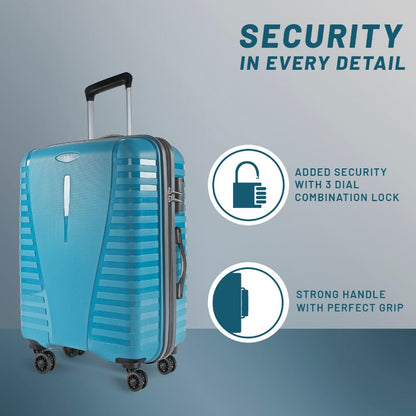 Aristocrat Airpro Set of 3 (Cabin+Medium+Large) Trolley Bags, Teal Blue