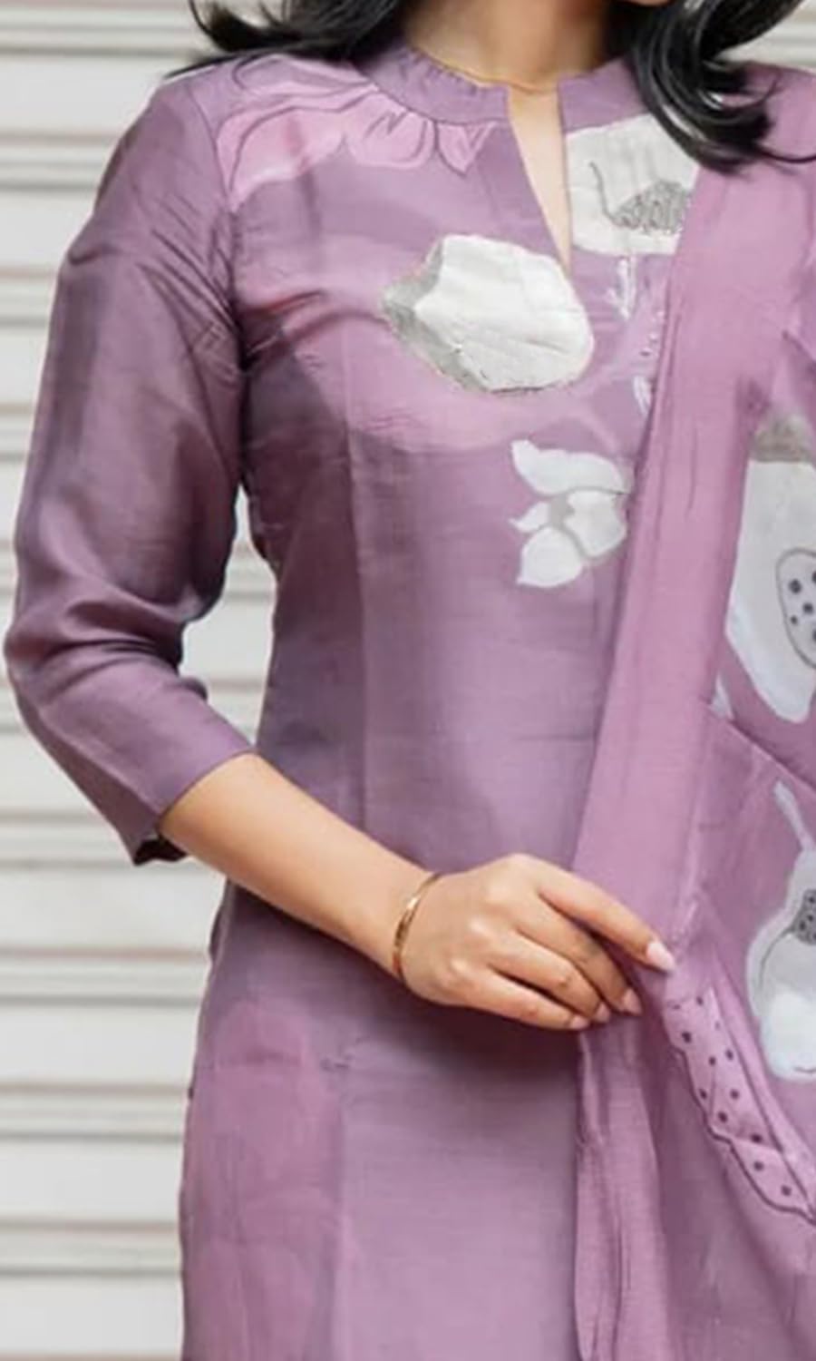 Sun Fashion And Lifestyle Kurta Sets for Woman | Kurti Set | Women's 3 Piece Kurta Pant Dupatta Set | Cotton Blend Kurta Woman | Elegant Suit for Women | Dupatta (KPD63_Purple_L)