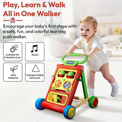 StarAndDaisy Baby Walker/Multipurpose Push Walker for 0-24 Months (Push Walker - Orange)