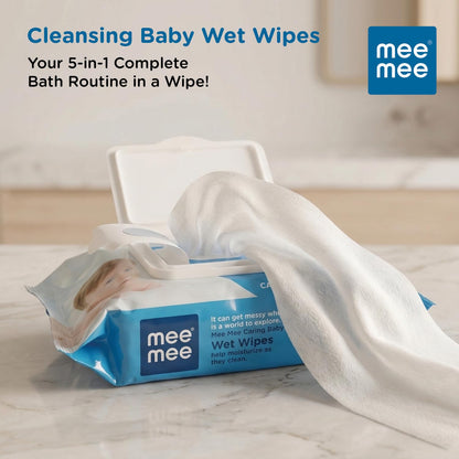 Mee Mee Wet Wipes for Baby Skin with Aloe Vera | 72 Wipes x Pack of 3-216 Wipes | Paraben Free, Fragrance Free, pH Balanced, Dermatologically Safe, Baby Wipes Combo | Pack Lid
