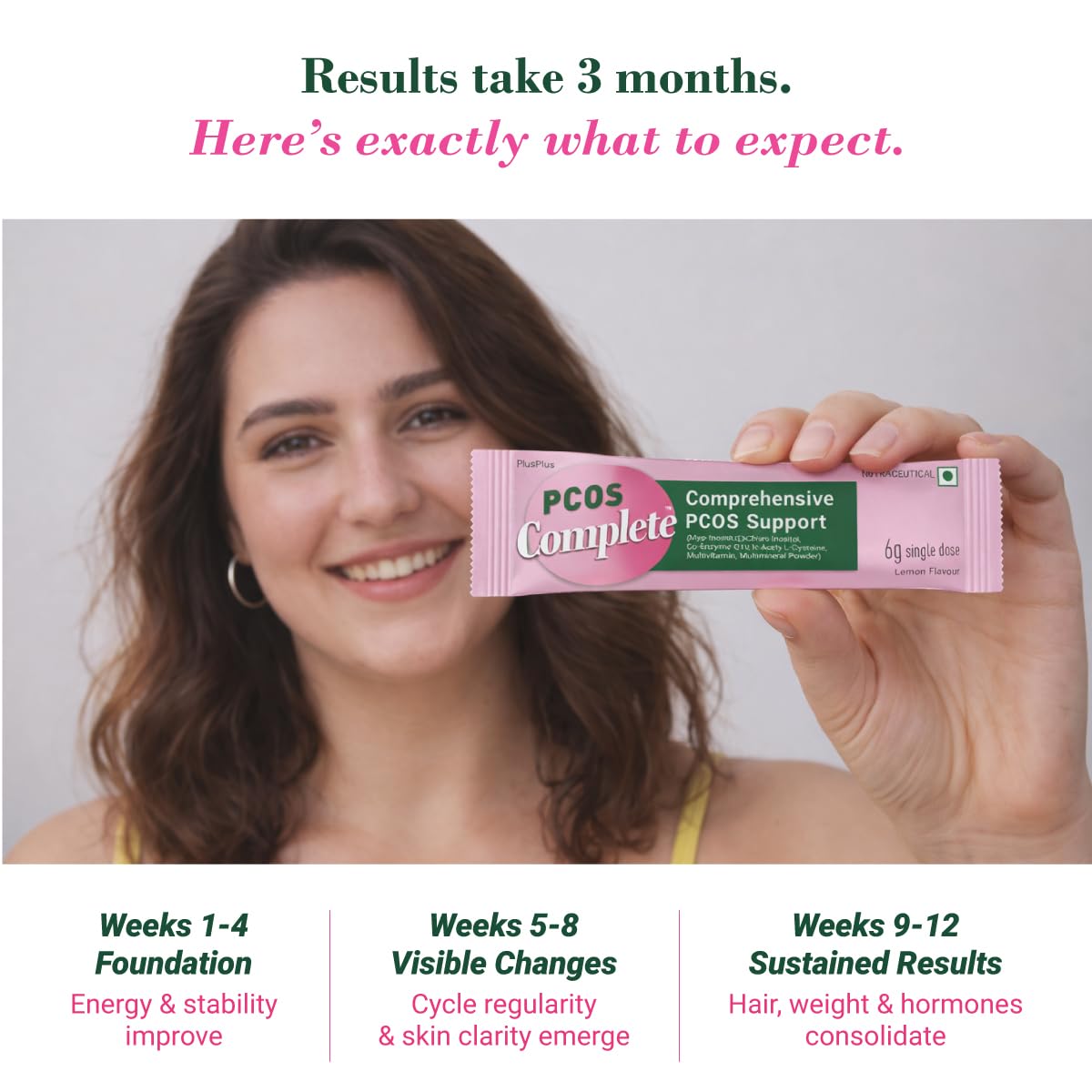 PCOS Complete™ | Myo-Inositol 2000mg, D-Chiro Inositol (40:1), NAC, CoQ10 | Hormonal Balance, Period Cycle, Skin & Hair | PCOS Supplement & PCOS Drink for Women |