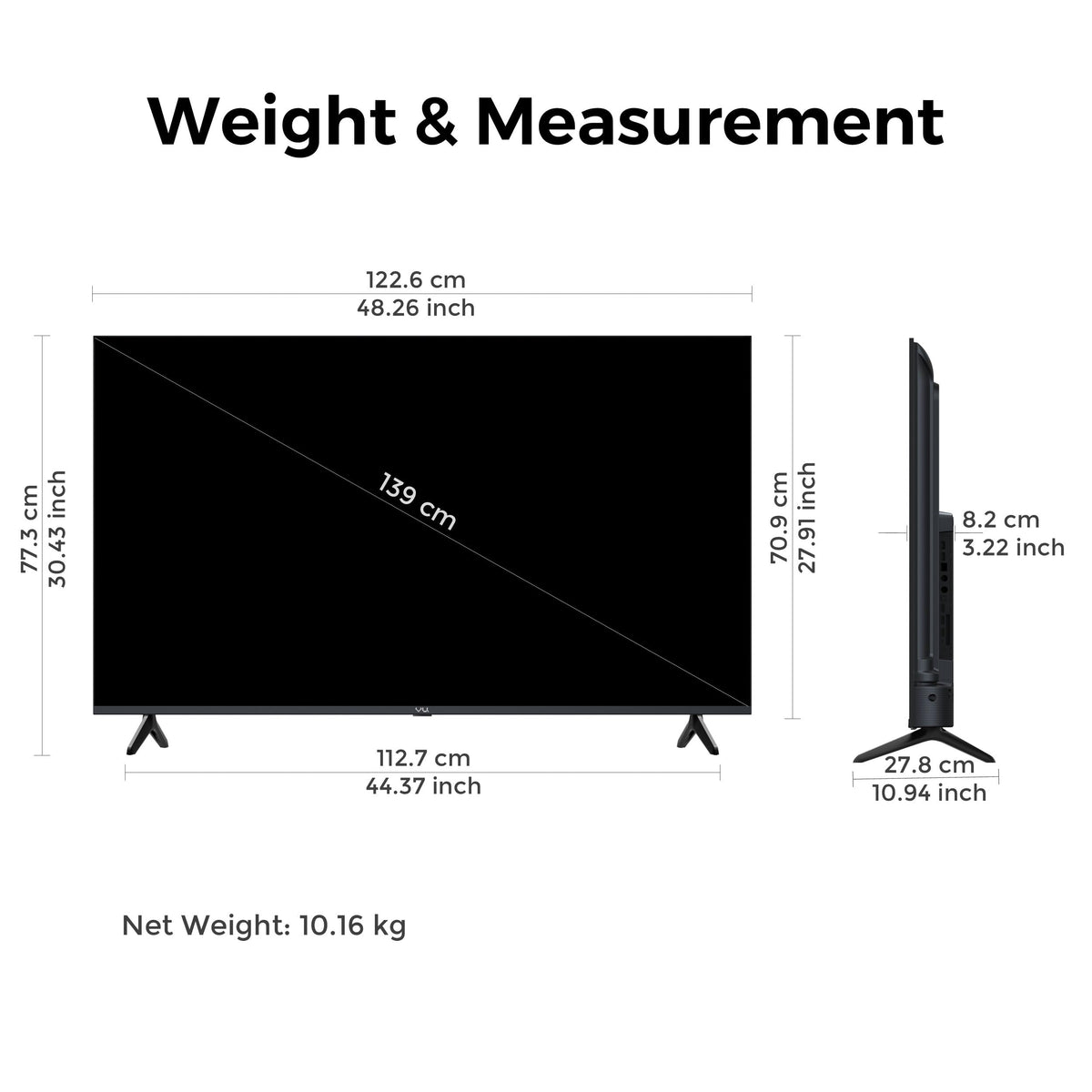 Vu California 139cm (55 inches) GloQLED Smart Google 4K TV VuGLOQLEDDV