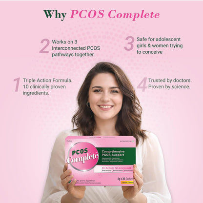 PCOS Complete™ | Myo-Inositol 2000mg, D-Chiro Inositol (40:1), NAC, CoQ10 | Hormonal Balance, Period Cycle, Skin & Hair | PCOS Supplement & PCOS Drink for Women |