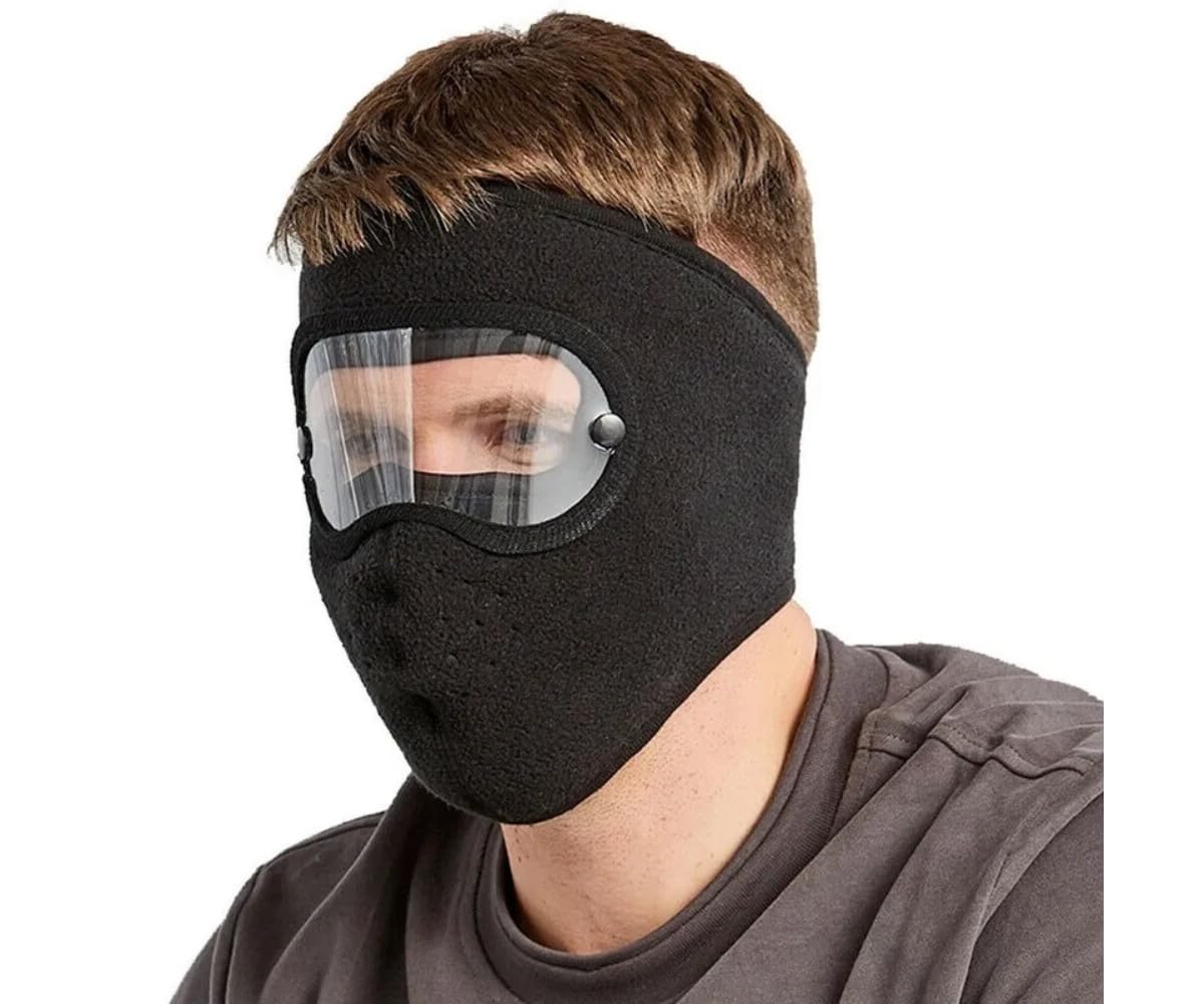 Homeistic Applience cotton Unisex Full Winter Face Mask Windproof And Sun Protection Warm Eye Protection Screen Goggles Cycling And Bike Mask For Women And Men (Black, Pack of 1)