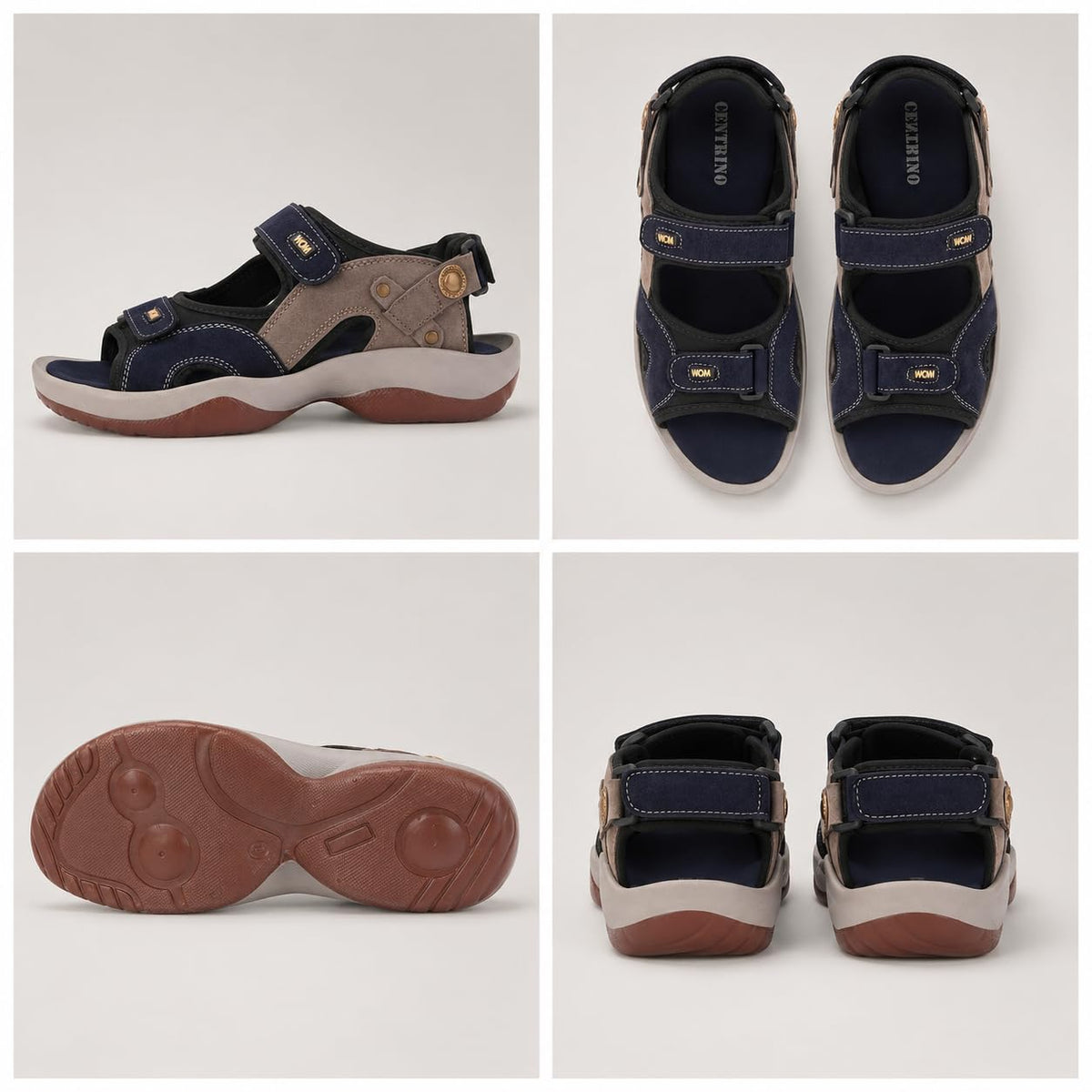 Centrino Sandals for Men |Flat Casual Sandals With Adjustable Velcro Closure For Easy Wear With Flexible Fitting And Trendy | Stylish Sandal With Unique Sole Design for Office & Travel Navy 8 UK (3263)