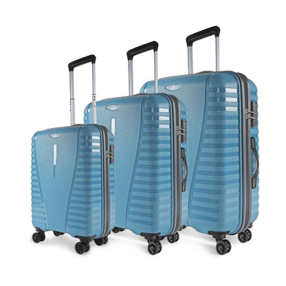 Aristocrat Airpro Set of 3 (Cabin+Medium+Large) Trolley Bags, Teal Blue