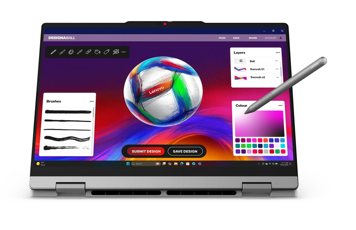 Lenovo IdeaPad 5 2-in-1 Convertible Laptop Intel Core Ultra 5 322 16GB RAM 512GB SSD 14" (35.5cm) WUXGA IPS Copilot+PC Windows 11 MS365 Basic+Office 2024 Pen 2 1Yr ADP Grey 1.54Kg 83UG000HIN