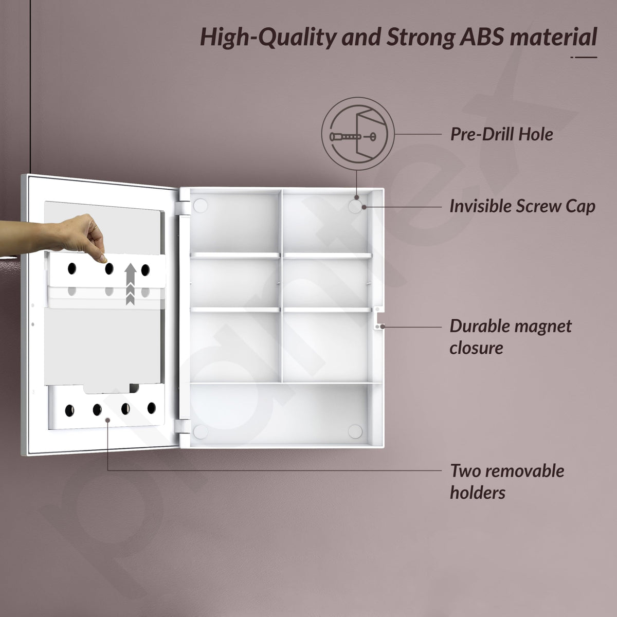 Plantex Bathroom Cabinet with Mirror/ABS Bathroom Storage Cabinet/Mirror Cabinet for Wall/Mirror with Storage for Bathroom(14x18 Inch, White)