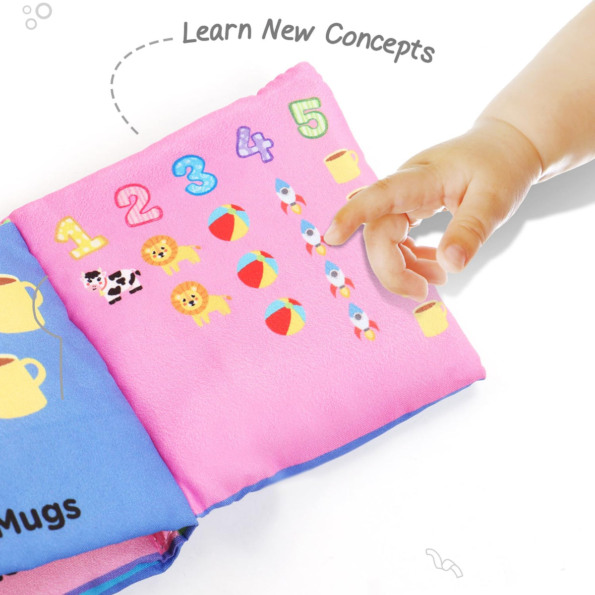 Firstcry Intellibaby 6-Book Set – Soft Sensory Cloth Books for Babies, Crinkle Sound & Washable, Early Learning Themes Animals,Fruits,Numbers,Non-Toxic & Educator Recommended,Gift for Babies 6+ Months