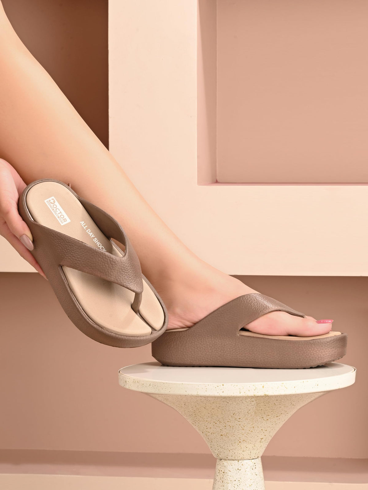 DOCTOR HEALTH SUPER SOFT Women’s Orthopedic Soft Platform Slippers | Ultra-Cushioned Shock Absorbing Footbed | Lightweight Anti-Skid Everyday Wear Comfort Flip Flops for All-Day Support