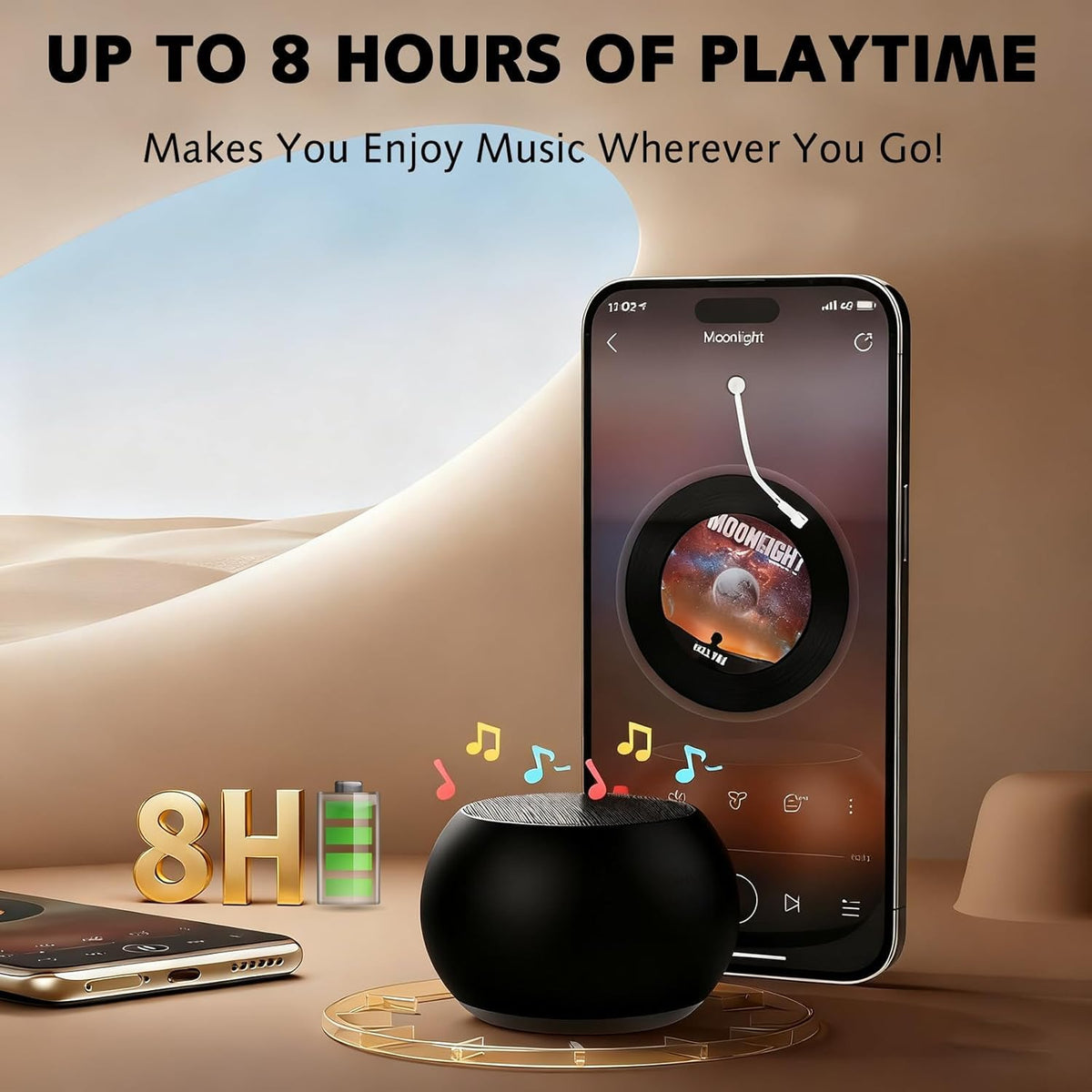 JAMPOD JBL Mini Bluetooth Speaker Ultra Wireless Speaker with Heavy Metal Electroplating | Round Mini Speaker, Power Button Controlled, Long Battery Backup & Quick Charge-Multicolor