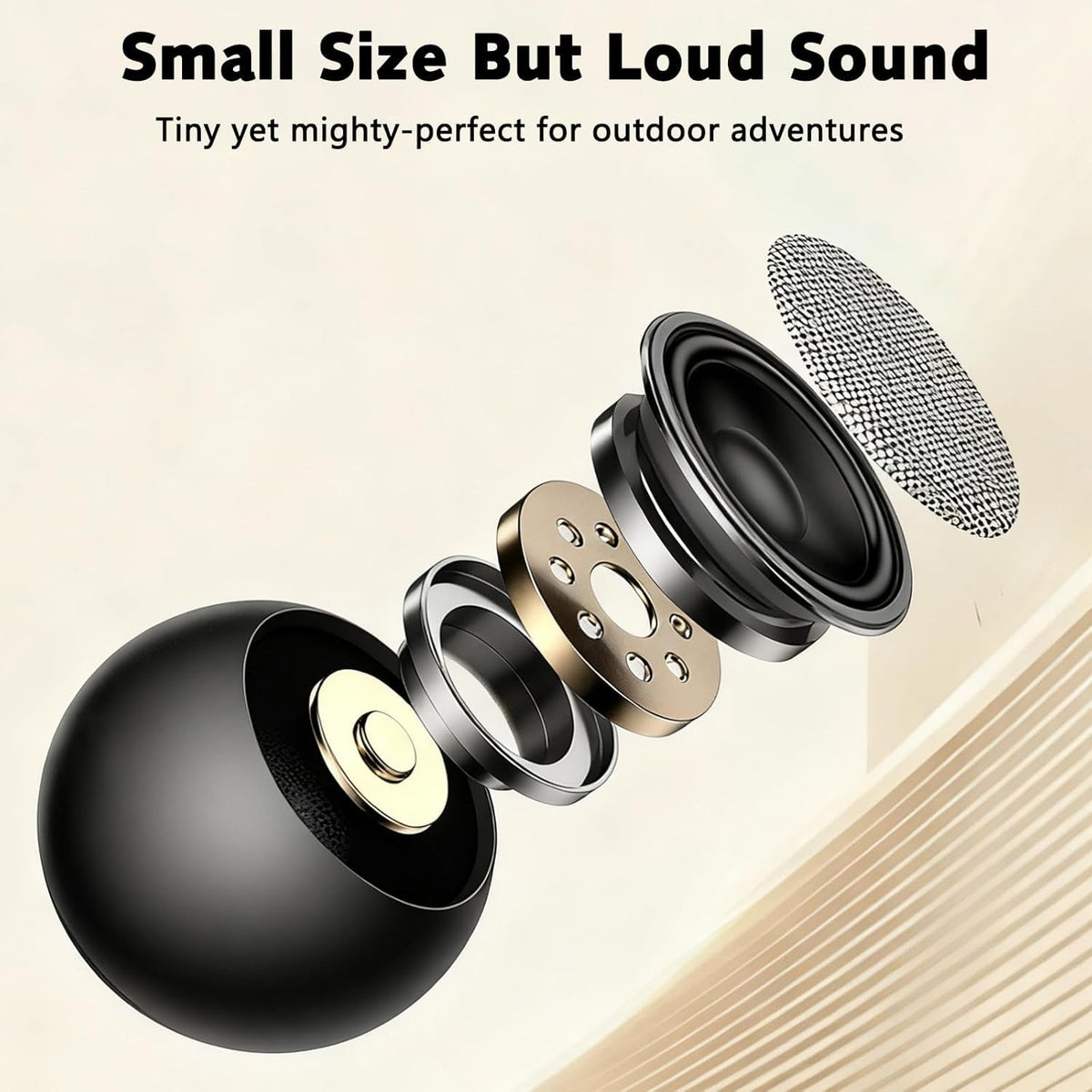 JAMPOD JBL Mini Bluetooth Speaker Ultra Wireless Speaker with Heavy Metal Electroplating | Round Mini Speaker, Power Button Controlled, Long Battery Backup & Quick Charge-Multicolor