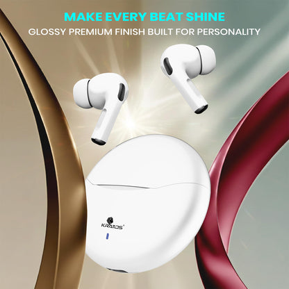 Kratos TW02 Ear Buds Wireless with 60H Playtime, Noise Isolation & Clear Calls, Bluetooth Earbuds with Voice Assistant, Ear Buds with Bluetooth V 5.3 & with Type C Fast Charging, IPX5 TWS Earphones