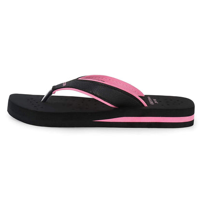 DOCTOR EXTRA SOFT Care Diabetic Orthopedic Pregnancy Flat Super Comfort Dr Flipflops and House Slippers For Women's and Girl's D-18-Black Pink-5 UK