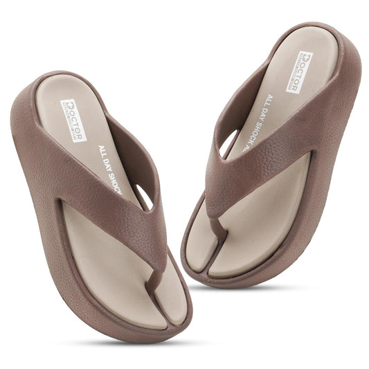 DOCTOR HEALTH SUPER SOFT Women’s Orthopedic Soft Platform Slippers | Ultra-Cushioned Shock Absorbing Footbed | Lightweight Anti-Skid Everyday Wear Comfort Flip Flops for All-Day Support