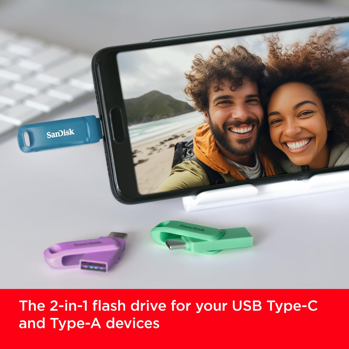 SANDISK Ultra Dual Drive Go Type-C 128GB, OTG, Upto 400MB/s, Pendrive, Navagio Bay, 5Y Warranty (SDDDC3-128G-I46NPD)