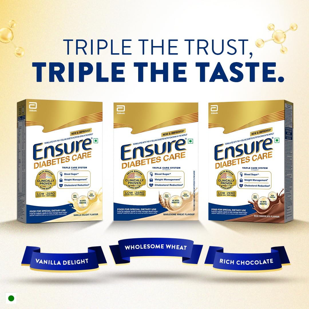 Ensure Diabetes Care Vanilla 950gm |Support Blood Sugar, Weight Management, Cholestrol Reduction |High Protein, High Fibre, 4 Myo-inositol |Zero Added Sucrose
