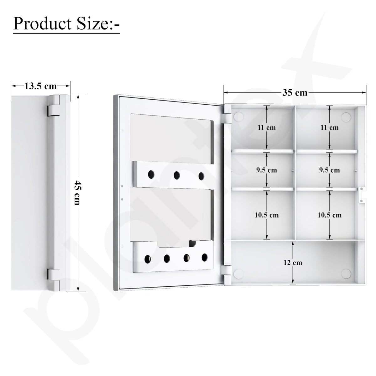Plantex Bathroom Cabinet with Mirror/ABS Bathroom Storage Cabinet/Mirror Cabinet for Wall/Mirror with Storage for Bathroom(14x18 Inch, White)