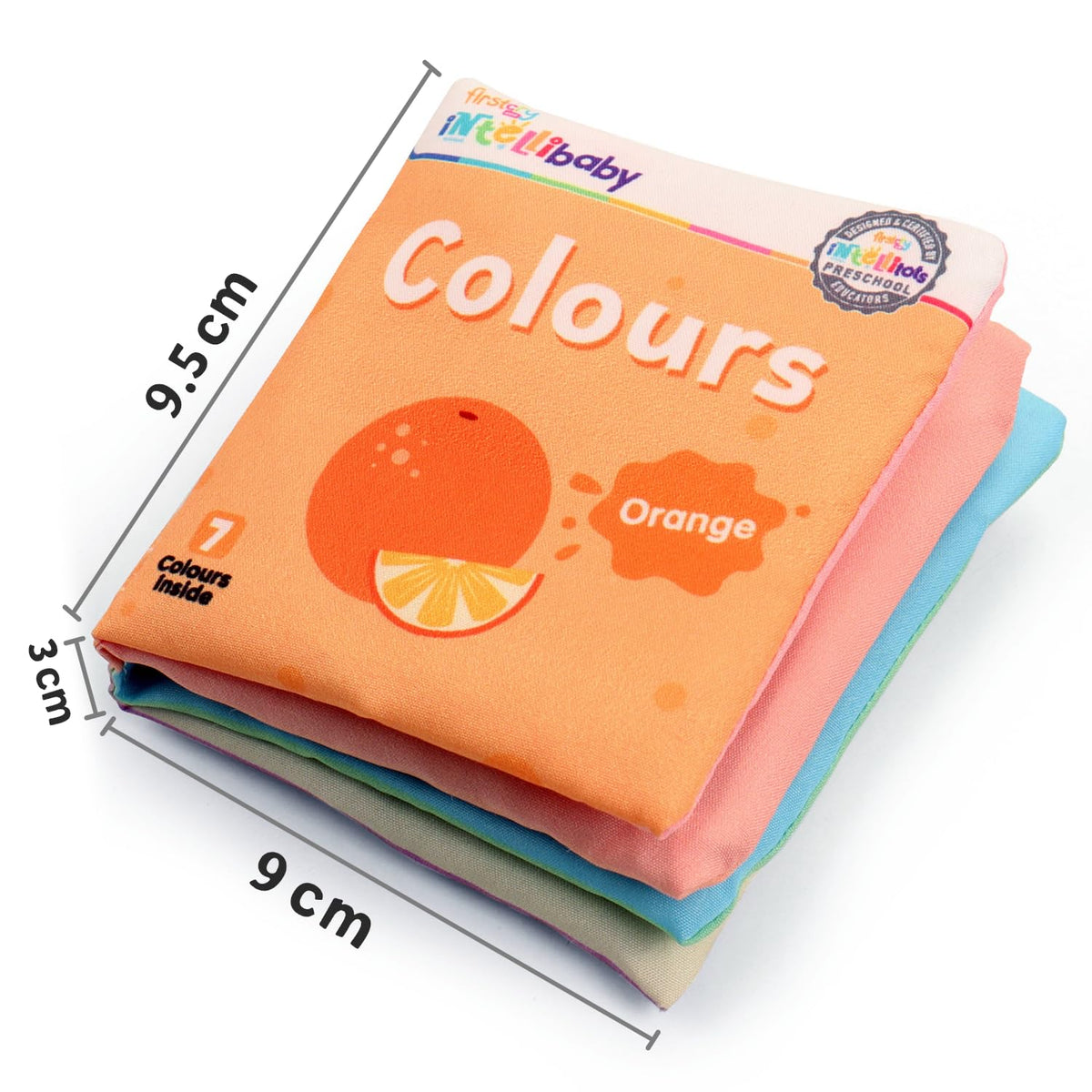 Firstcry Intellibaby 6-Book Set – Soft Sensory Cloth Books for Babies, Crinkle Sound & Washable, Early Learning Themes Animals,Fruits,Numbers,Non-Toxic & Educator Recommended,Gift for Babies 6+ Months