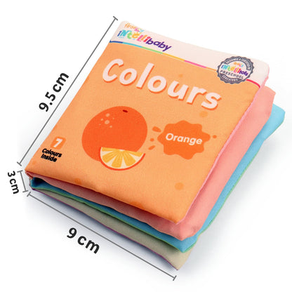 Firstcry Intellibaby 6-Book Set – Soft Sensory Cloth Books for Babies, Crinkle Sound & Washable, Early Learning Themes Animals,Fruits,Numbers,Non-Toxic & Educator Recommended,Gift for Babies 6+ Months