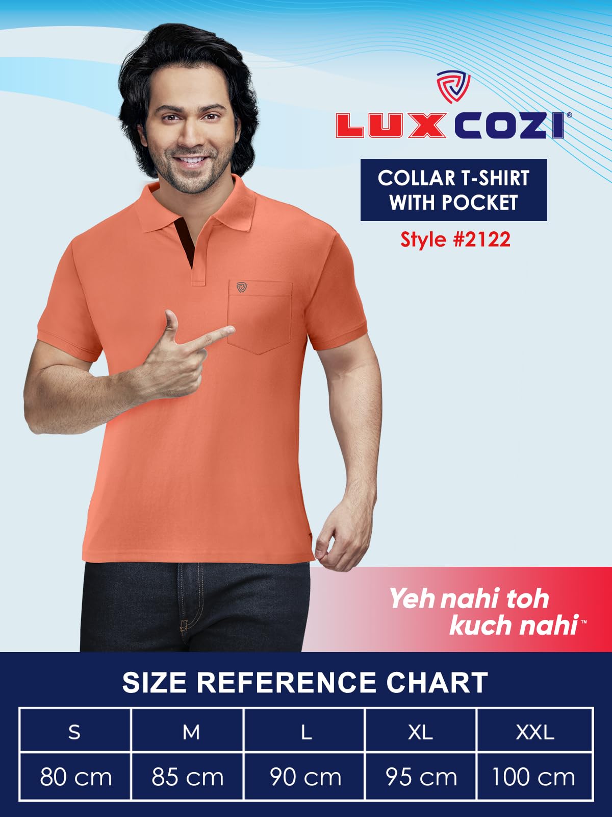 Lux Cozi Men's Half Sleeve Soild Casual T-Shirt with Chest Pocket_COZI_2122_MTGRN_L_1PC Mint Green