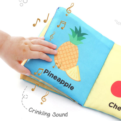 Firstcry Intellibaby 6-Book Set – Soft Sensory Cloth Books for Babies, Crinkle Sound & Washable, Early Learning Themes Animals,Fruits,Numbers,Non-Toxic & Educator Recommended,Gift for Babies 6+ Months