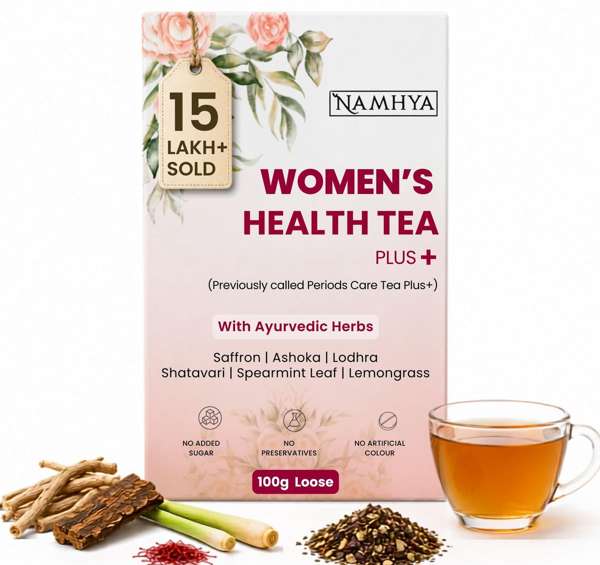 Namhya Women's Health Tea Plus | PCOS Support & Hormonal Balance |100gm Loose