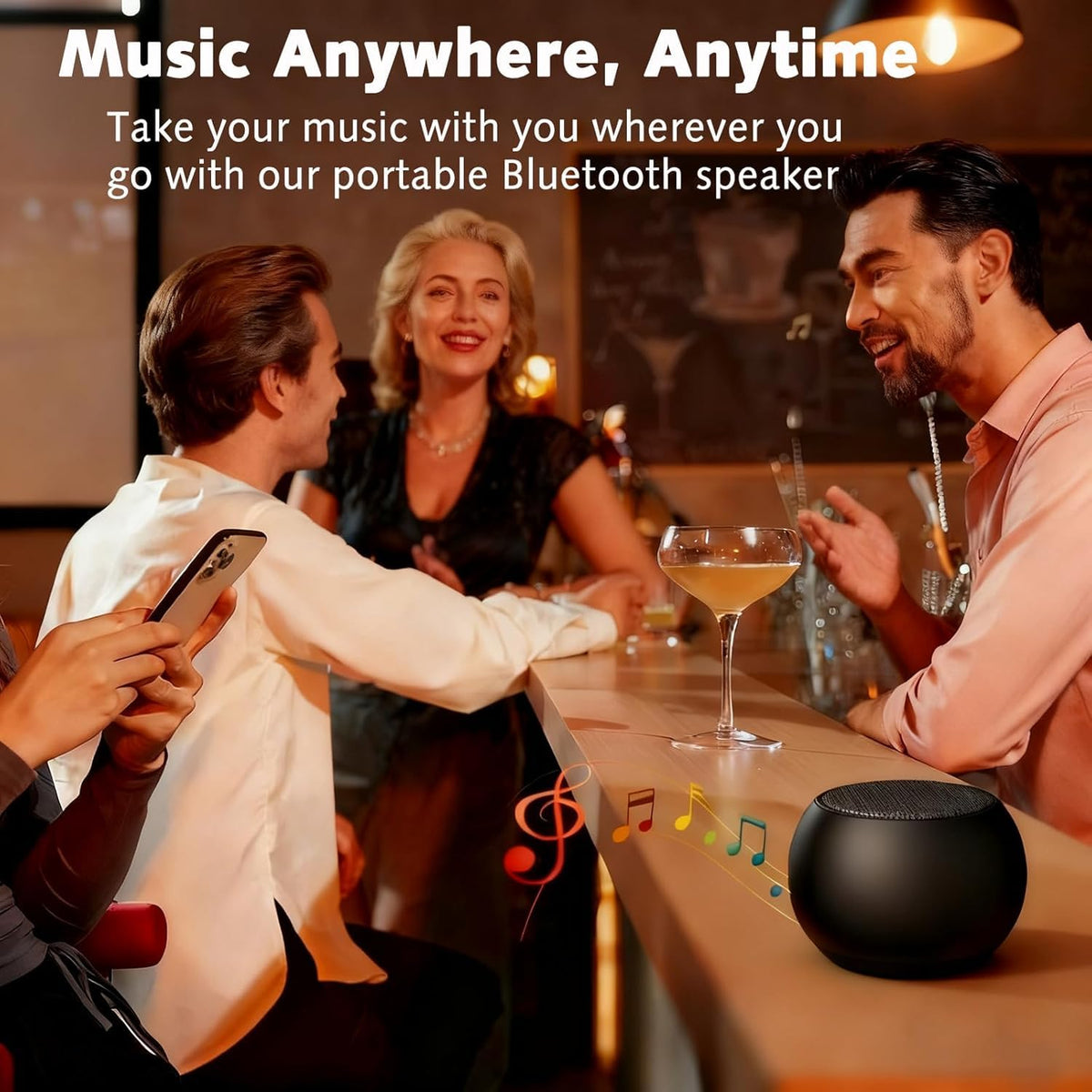 JAMPOD JBL Mini Bluetooth Speaker Ultra Wireless Speaker with Heavy Metal Electroplating | Round Mini Speaker, Power Button Controlled, Long Battery Backup & Quick Charge-Multicolor