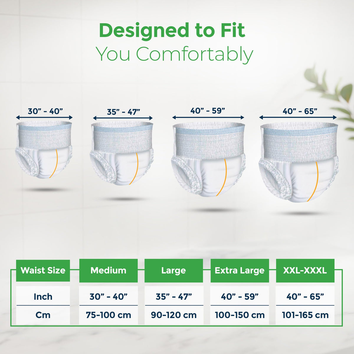 Karein Classic Adult Diaper Pant M Size, Medium, Waist (75-100 cm 30'-40'), 10 Unit, Long Protection Hour, Unisex, Quick & Even Absorption, Anti-Bacterial, Leakproof, Odour Control, Wetness Indicator